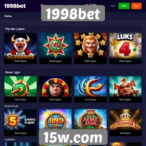 Opções de jogos disponíveis na plataforma 1998bet